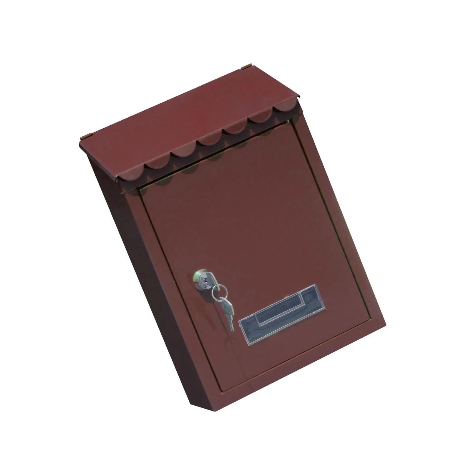 Mailbox Rust-proof Mailbox 22x6.5x30cm Wall Mounted Mail Box Secure Case White for Home(Brown)
