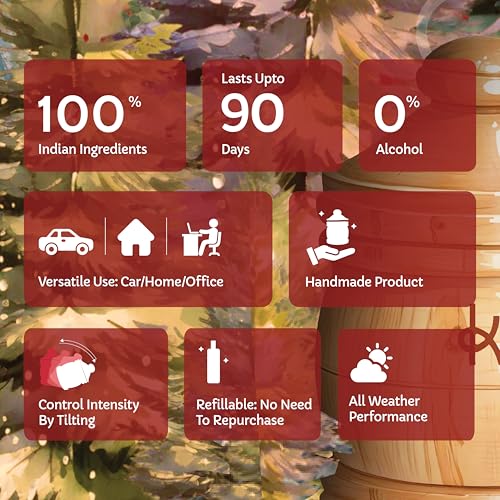 Image of Kooji Wood - Timber Forest Car & Home Perfume - 12ml | Premium Freshener - Cedarwood, Pine & Moss Notes - 100% Indian Ingredients - Long-Lasting Aroma - Up to 90 Days
