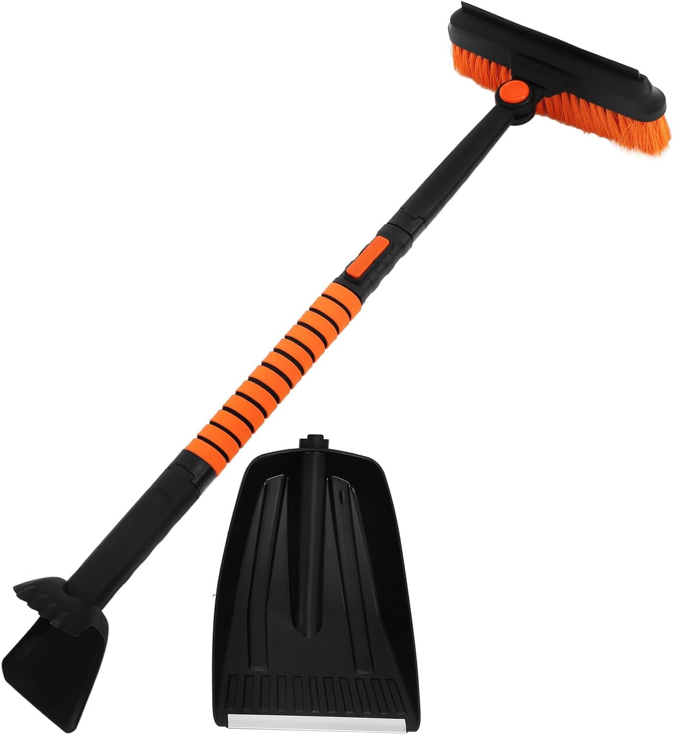 Extendable Snow Brush Aluminium Alloy Material Dual-Sided Ice Scraper and Rotatable Design Ergonomic Handle for Automotive Snow Removal for Car