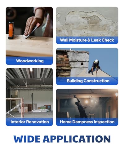 AEGTEST AWT-380 Rechargeable Pinless Moisture Meter for Wood, Drywall & Masonry, Wood Moisture Meter with Color Display, Adjustable Alarm, Data Records, Non-Destructive Water Leak Detector for Home - Thumbnail 6