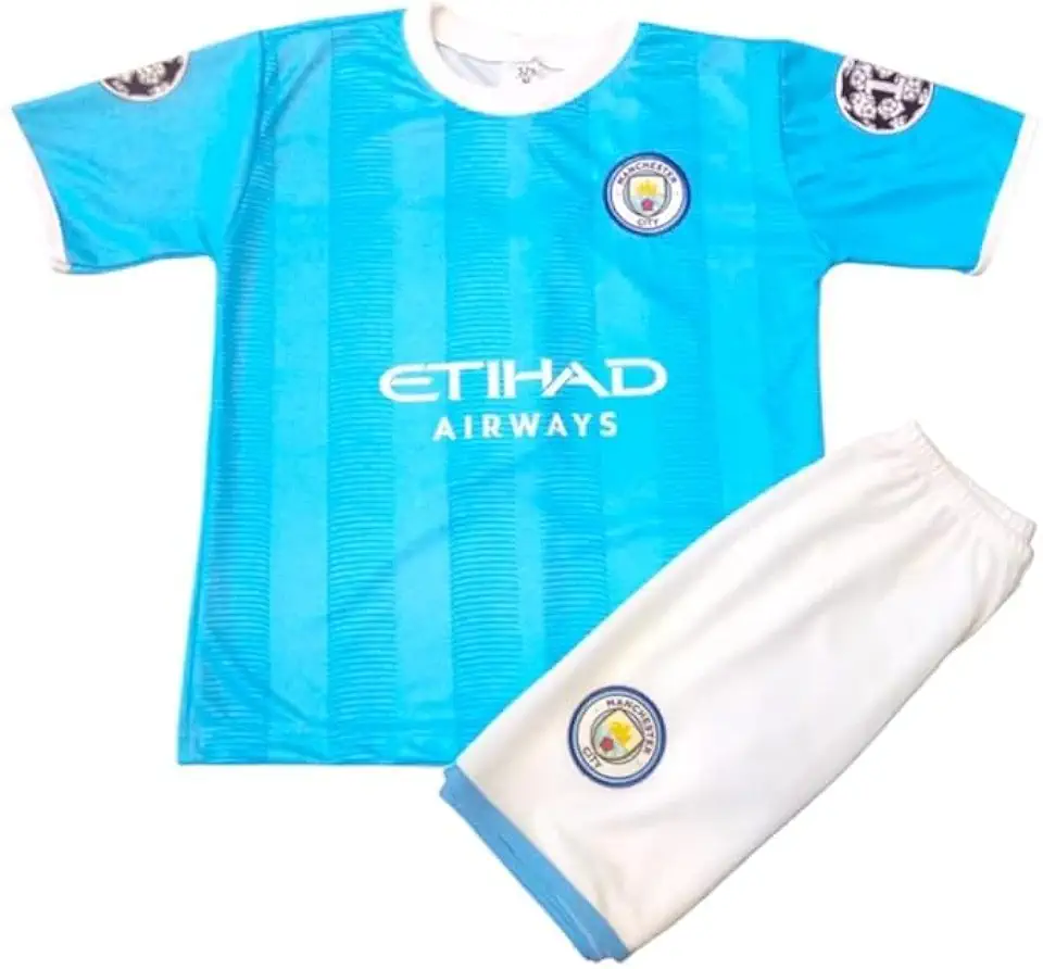 Conjunto city azul Futebol Infantil Juvenil Camiseta E Shorts Time