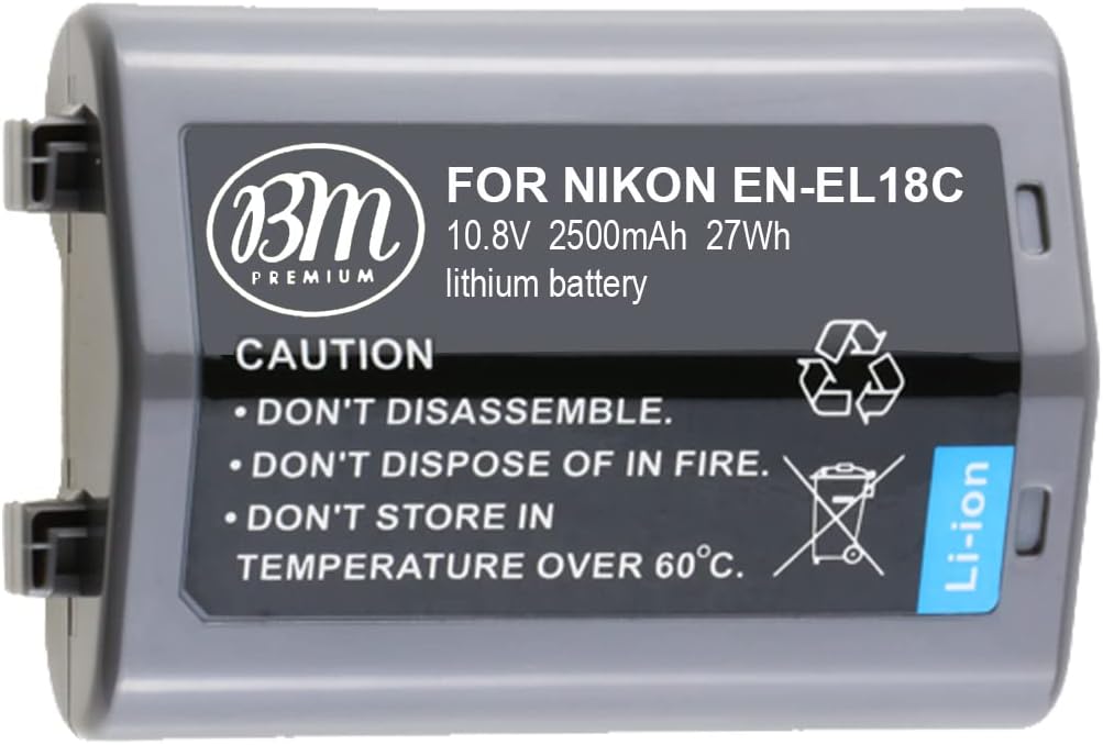 Big Mike's BM Premium EN-EL18c Battery for Nikon D4, D4S, D5, D6 Digital SLR Cameras and Compatible with Nikon MB-D12, MB-D17, MB-D18 Battery Grips