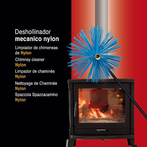 FLOWER - Mechanischer Schornsteinfeger aus Nylon | 300 mm Durchmesser | beseitigt Blockaden in Kaminen | kompatibel mit Heizsystemen | mehrfarbiges Design