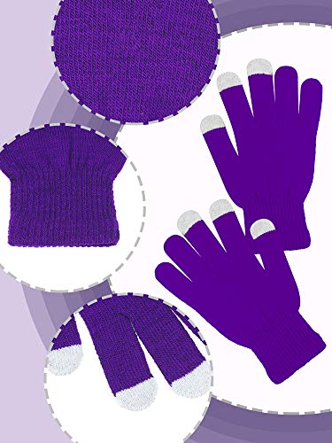 Image of Pangda 12 Pairs Winter Touch Screen Gloves for Men Women Stretch Knitted Texting Gloves Warm Windproof Solid Color Mittens