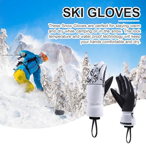 Luvas de esqui femininas à prova d'água – Luvas de snowboard femininas – Luvas de tela sensível ao