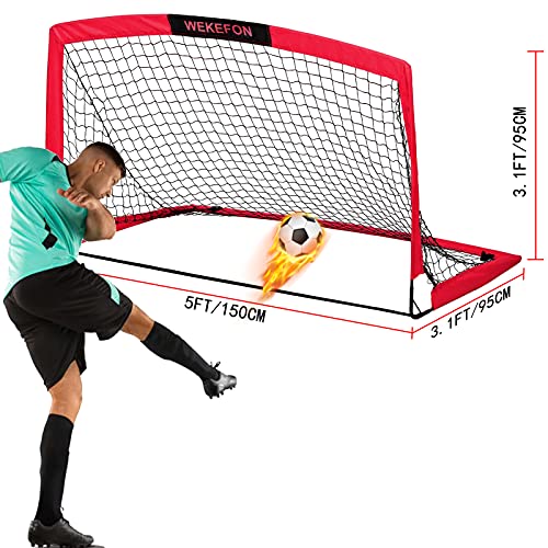 Wekefon Soccer Goal 5' X 3.1' Portable Soccer Net With Carry Bag For Backyard Games And Training For Kids And Youth Soccer Practice, 1 Pack #TOP3