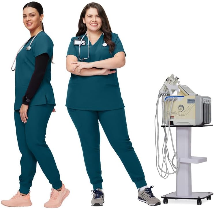 Kitmaz Medical Scrub Pants for Women - Mid Rise 4-Way Stretch Anti-Wrinkle Slim Fit Jogger Pants, Drawstring & 5 Pockets