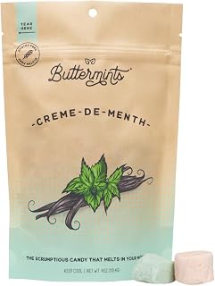 Buttermints Creme-De-Menth, Butter Mints Gluten-Free Candy Soft Butter Taste, Unexpectedly Scrumptious (4 Servings)