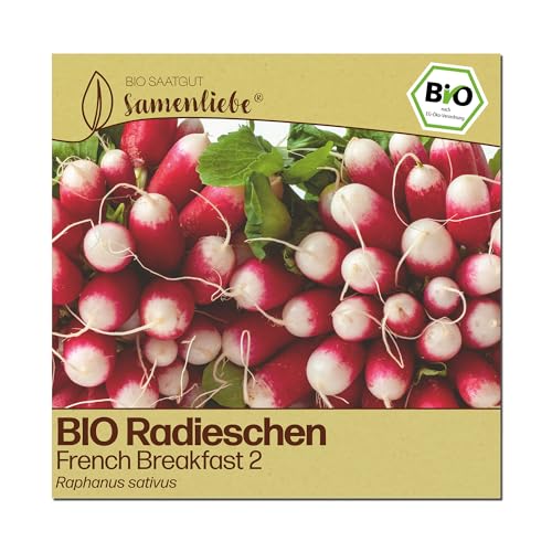 Samenliebe BIO Radieschen Samen | French Breakfast 2 - mild & lang - samenfestes BIO Saatgut