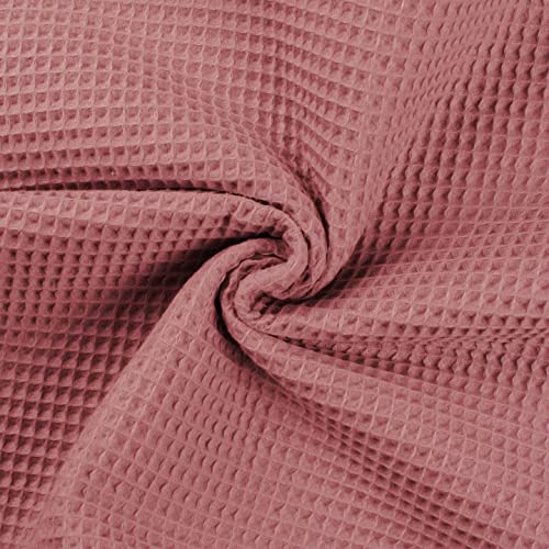 Tissu nid d'abeille vieux rose au mètre coton gaufré couture mercerie