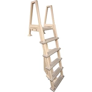 Confer Plastics 6000X Heavy Duty Above Ground in-Pool Swimming Ladder for Decks Adjustable from 42IN to 56IN HIGH