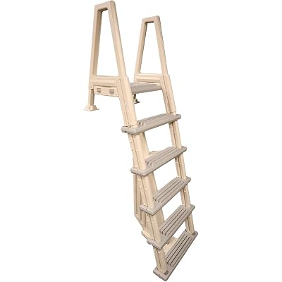 Confer Plastics 6000X Heavy Duty Above Ground in-Pool Swimming Ladder for Decks Adjustable from 42IN to 56IN HIGH