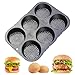 MUJUZE Hamburger Bun Mold, Hamburger Bun Pans for Baking, Burger Bun Pans Nonstick & Heat Resistant,Burger Buns pan, Silicone Homemade Hamburger Bread Mold,6 Cavity Silicone Pans Easy to Release