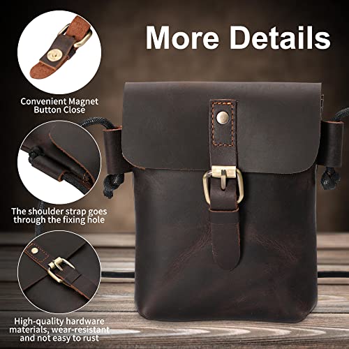 Small Mens Crossbody Bag, Mini Leather Cell Phone Man Purse Bags, Mini Travel Shoulder Messenger Bag Pouch Purse #TOP3