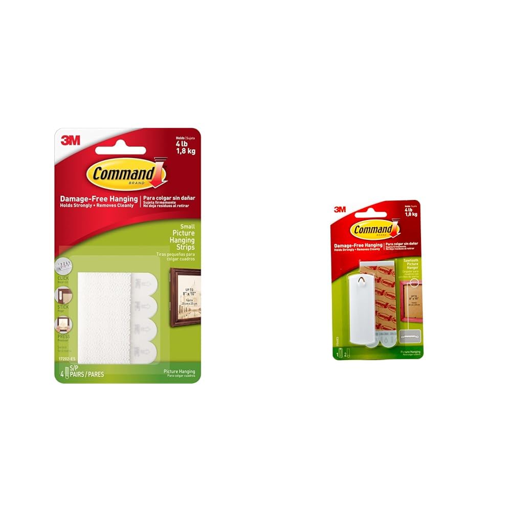 Command 3M Small Picture Hanging Strips 4 Pairs (Wall Hooks for 1.8kg photoframes) (B082FK429L) Amazon Price History, Amazon Price Tracker