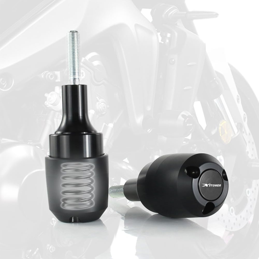 Xitomer Frame Sliders Spring Cushion Compatible with F900XR F900R 2020-2024 & F850 GS 2022-2024 & F900 GSA 2024 Falling Crash Protector Guards No Cut Frame Sliders (Black)
