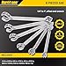 HURRICANE Flare Nut Wrench Set, 6 piece Brake Line Wrench Set, SAE Size from 1/4 to 1 inch, 15 degree Offset Double Open End with Organizer Pouch, Repair and Remove Nuts on Fuel Tube in Tight Spaces