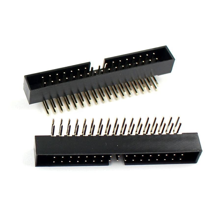 Generic 50 Pcs 2mm 2x17Pin 34 Pin Right Angle Male Shrouded IDC Box Header Connector