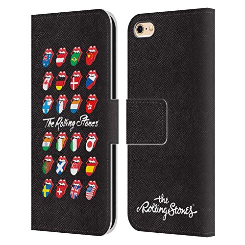 Head Case Designs Licenciado Oficialmente The Rolling Stones Póster de la Bandera Colección de Lameduras Carcasa de Cuero Tipo Libro Compatible con Apple iPhone 6 / iPhone 6s