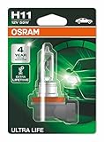 OSRAM ULTRA LIFE H7, lámpara para faros halógena, 64211ULT-01B, automóvil de 12 V, ampolla individual (1 unidad)
