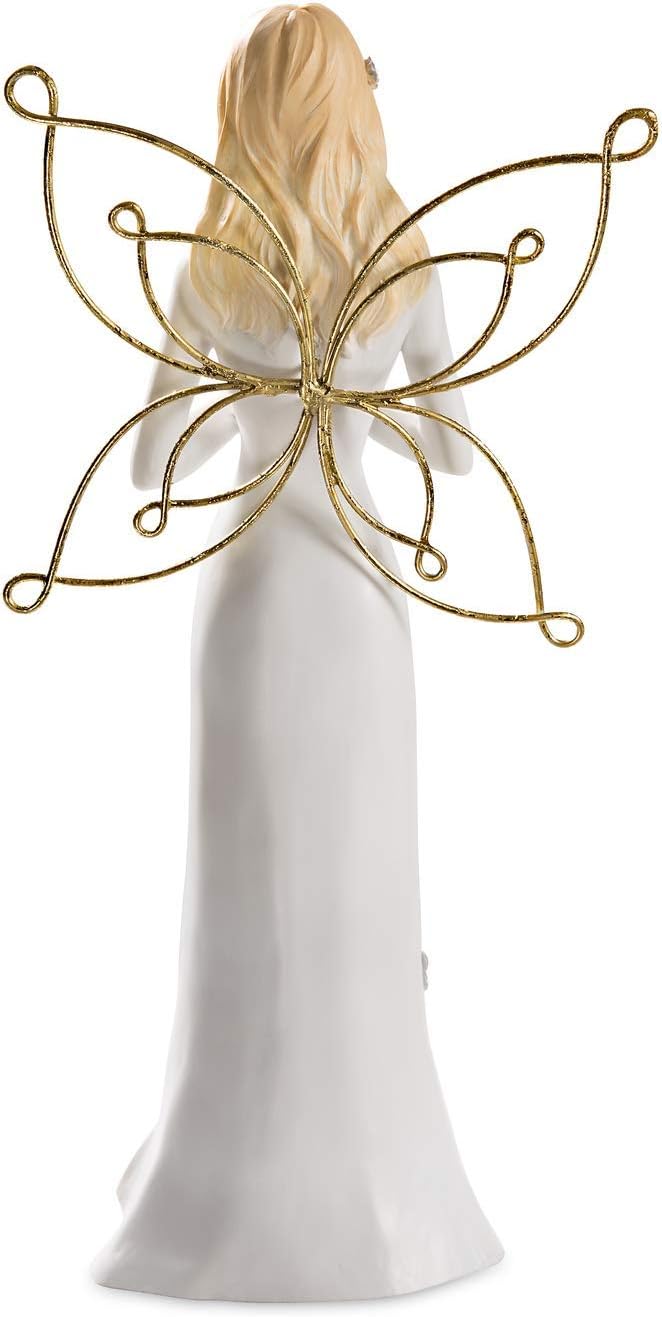 Pavilion Gift Company in Loving Memory-9 Inch White & Gold Figurine 9" Angel Holding a Dove, Tall, Gold : Home & Kitchen