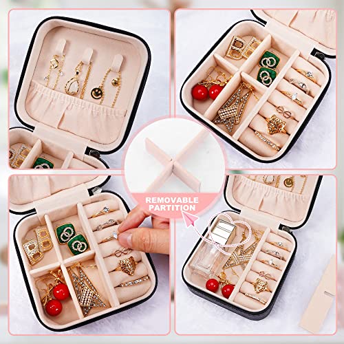Xzuz Small Travel Jewelry Boxes, Portable Jewelry Organizer Display Storage Boxes For Earrings, Rings, Necklaces, Jewelry Boxes For Women. (Black). #TOP1