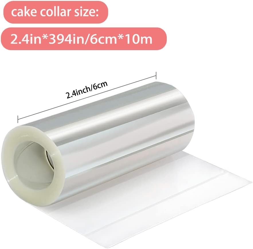 BYKITCHEN Cake Collar, 6cm/10cm Acetate Sheets for Baking, Acetate Cake Collars Roll for Cakes, Chocolate Mousse Cake, Cake Decorating