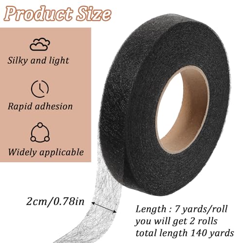 image for Ptwola 2 Pcs Hemming Tape Iron on Hem Tape Stitch Witchery Adhesive No