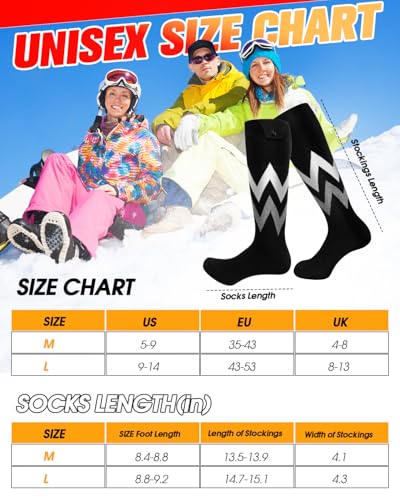 Snow Leopard Heated Socks For Men Women thumb #4