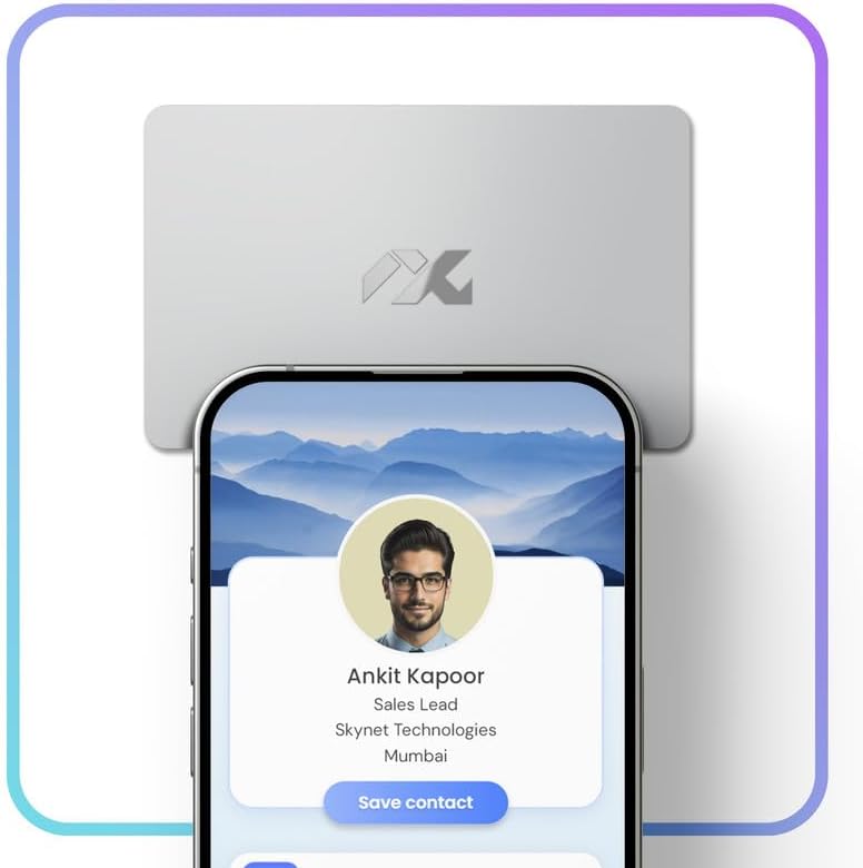 Premium Business Card - NFC & QR Enabled - Grey - Digital Visiting Card - Just Tap to Share Contact - Smart Networking Card with Advanced NFC Technology
