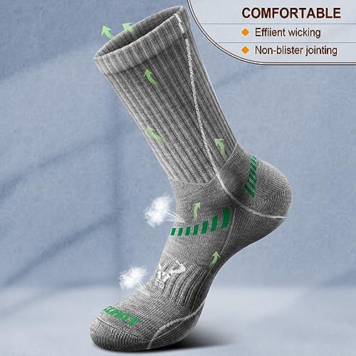 Image of BULLIANT Men 6-Pack Athletic Compression Crew Socks for Running Gym Sports