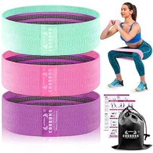 Fabric Resistance Bands for Working Out – Exercise Bands for Women and Men, Booty Bands for Legs and Butt, Yoga, Pilates, Rehab, Fitness and Home Workout