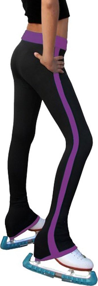 ChloeNoel Figure Skating Side Strip Pants P02 Purple Child Extra Small