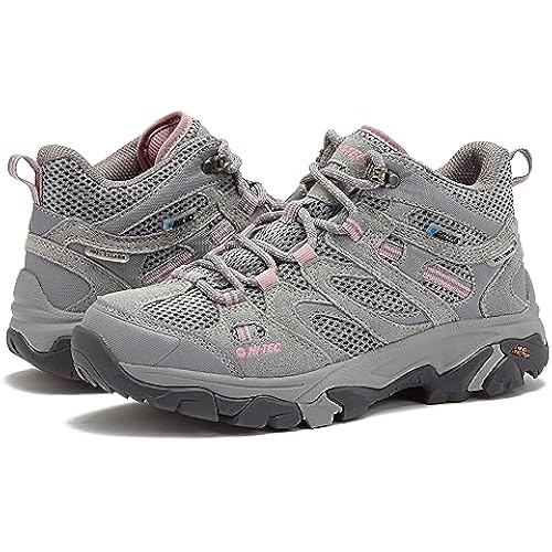 HI-TEC Apex Lite Mid WP Waterproof Hiking Boots for Women, Lightweight Outdoor and Trail Shoes