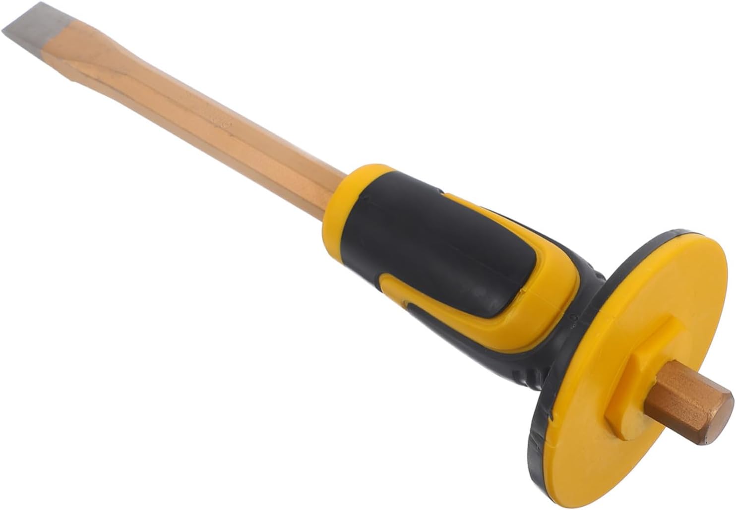 Heavy Duty Rock Chisel with Hand Guard Portable Masonry and Woodworking Tool for Carving Breaking and Splitting Hard Stone Brick Concrete Manual Flat End Chisel for Professionals