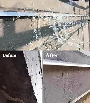 Rubber Rain Drip Guard Water Barrier Prevents Backflow for Windows,Metal Drip Line for Eaves and Rain Gutters, 18ft Roof Trim Molding, Hawksbill Rain Deflector Strip for Wall Protection
