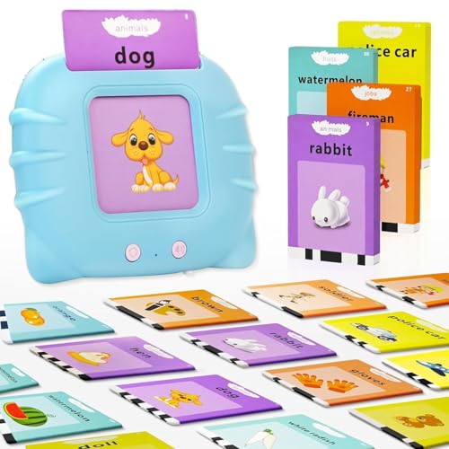 Image of CYNVEXA Talking Flash Cards for Kids 2-5 Years | Rechargeable Educational Learning Toy for Toddlers | Language Skills Builder for Boys & Girls (Kids Talking Flashcards)