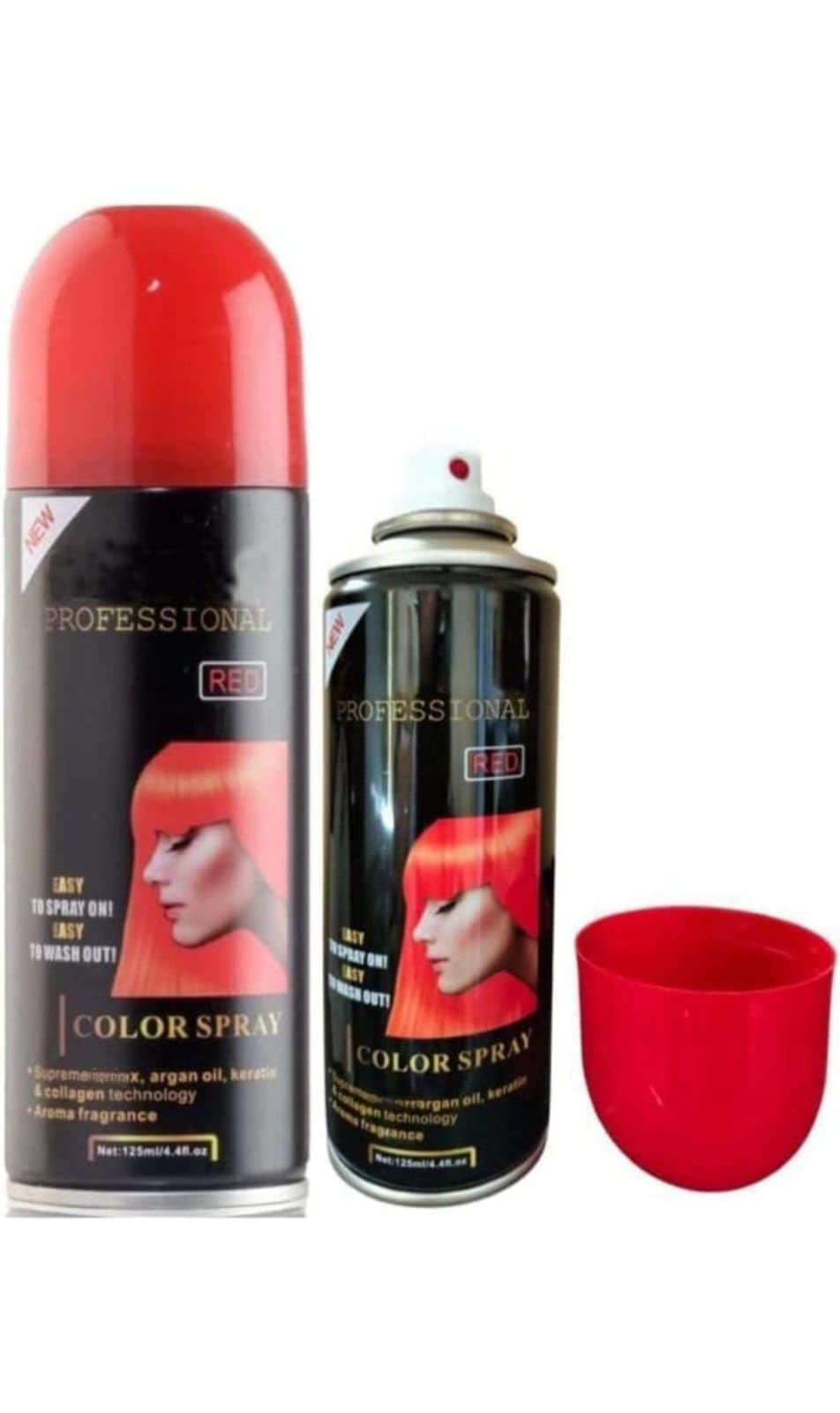 COSMAC Professional 1 Day Temporary Hair Color Spray with Argan Oil, Keratin and Collagen (Red Color) 125ml [WOMEN & MEN]-picture-29