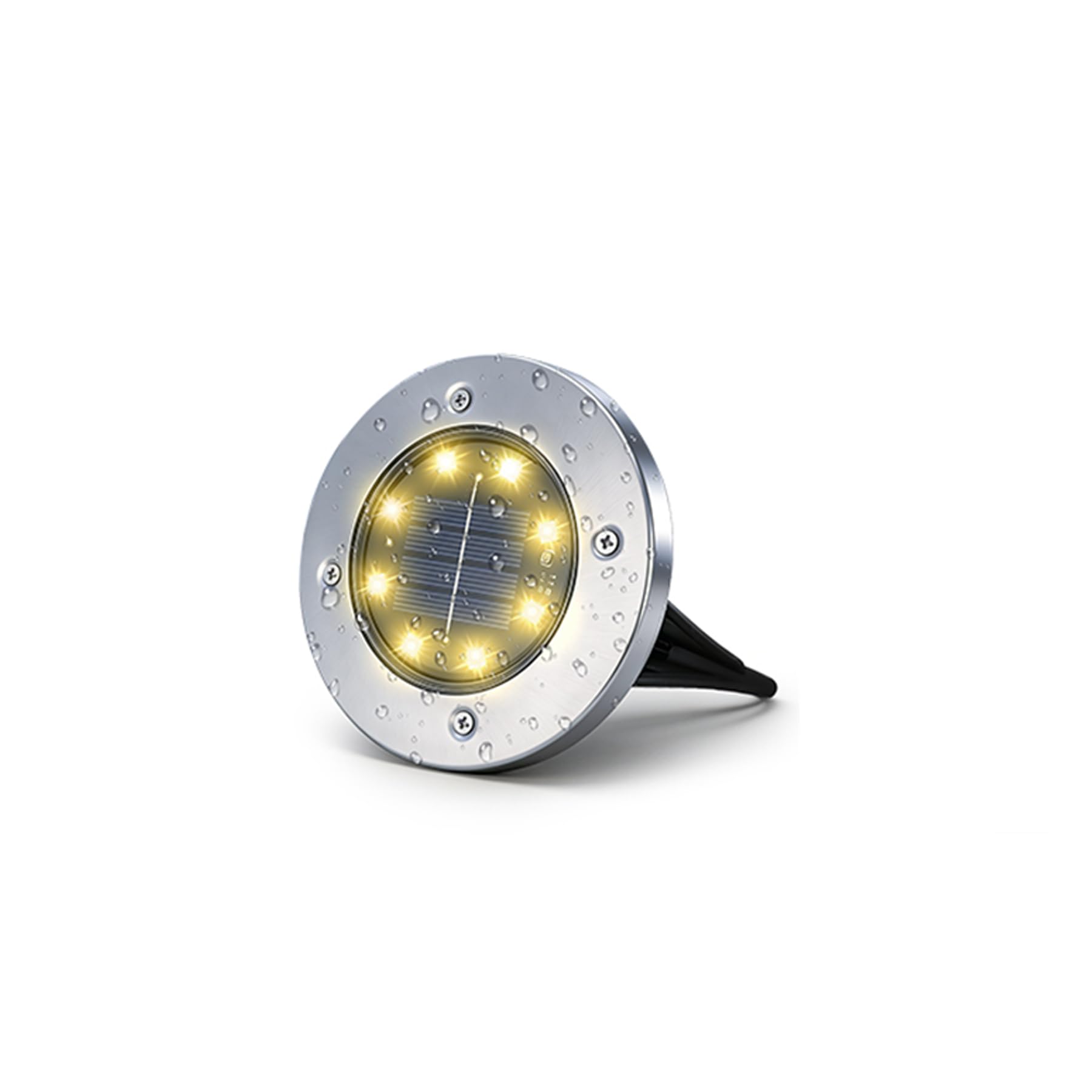SLWOO Solar Bodenleuchten Aussen - 8 LED Solarlampen für Außen, IP65 Wasserdicht Solarleuchte Gartenleuchte für Garten, Rasen, Gehweg, Patio, Auffahrt