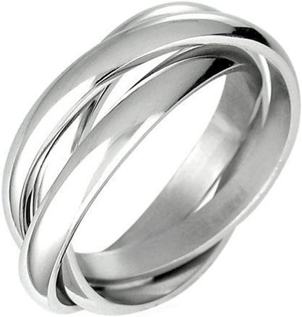 iJewelry2Triple Russian Interlocked Stainless Steel Men Unisex Wedding Band Rings