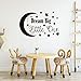 Autocollant mural en vinyle autocollant de citation Dreamiglittleone étoile lune autocollant mural phrase anglaise amovible-58*37 CM