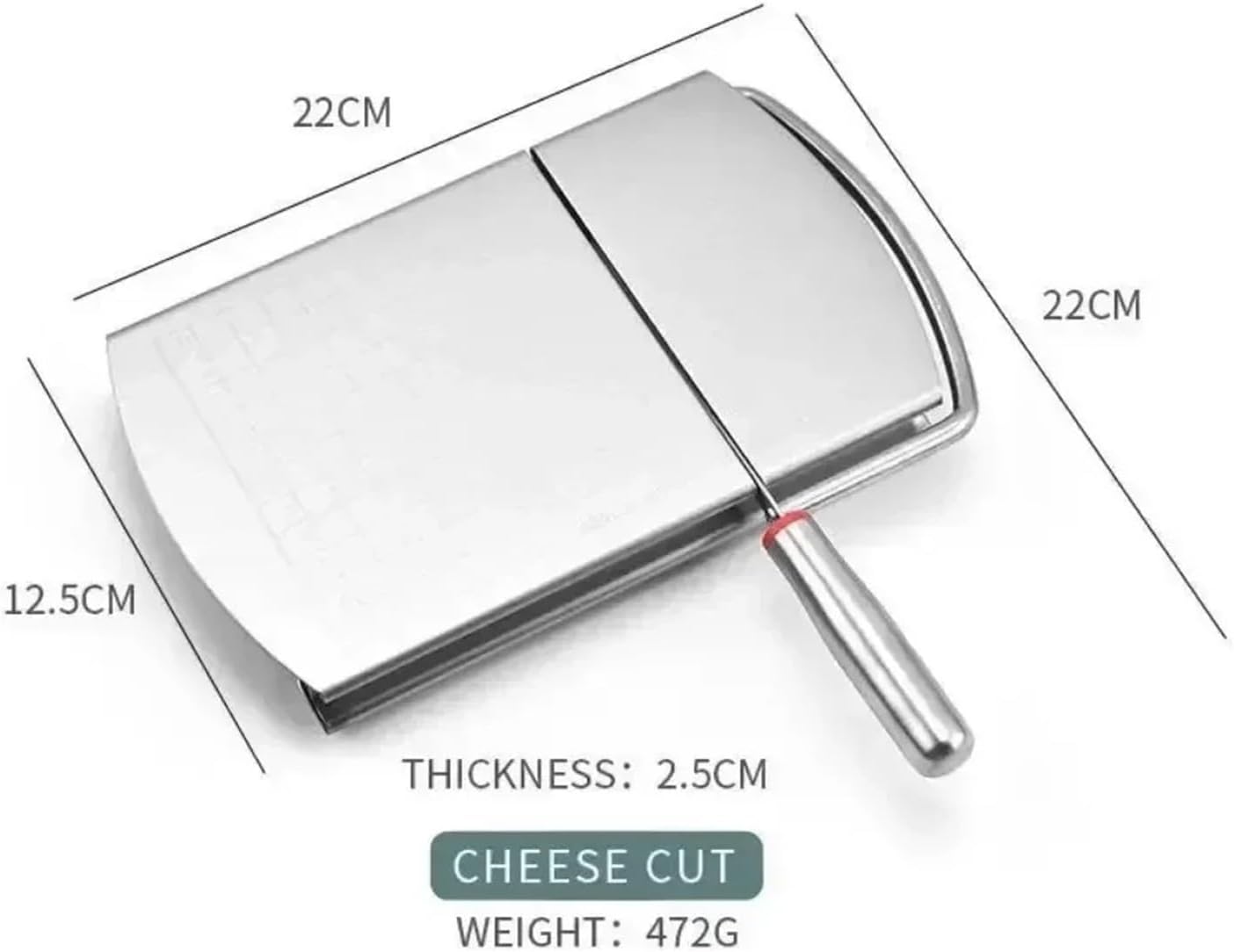 Stainless Steel Cheese Slicer 5 Inch Board Multi Purpose For Ham And Sausage