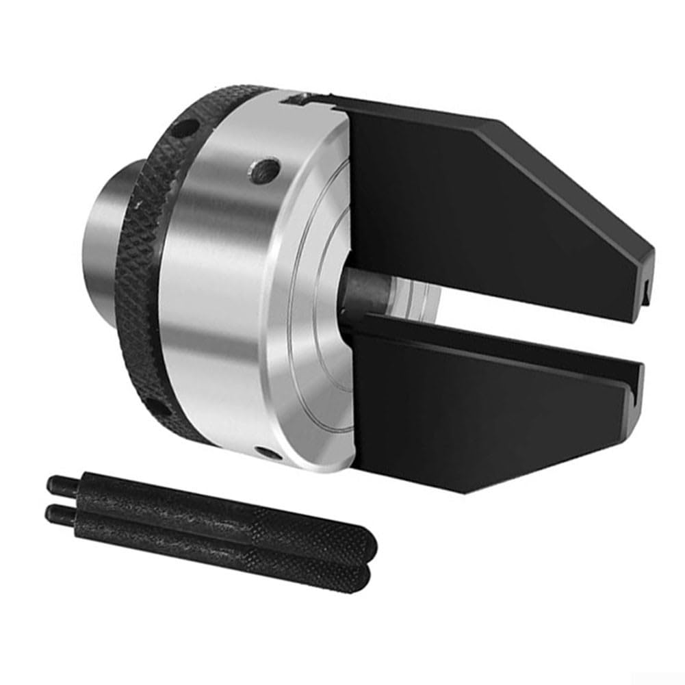 Portabrocas de torno de madera de 2 pulgadas con rosca directa TPI de 1 pulgada x 8 TPI para torneado de madera, abrazadera cuadrada en blanco, rango de 8 mm a 23 mm, herramienta plateada