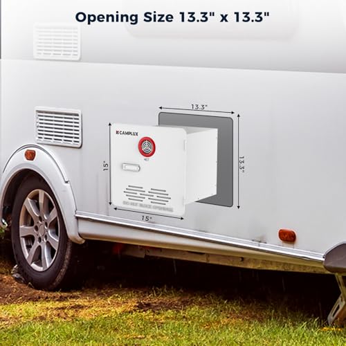 Image of CAMPLUX RV Water Heater Access Door 15 x 15 Inches, Water Heater Door with latch for 4 /6 Gallons RV Tank Water Heater, White
