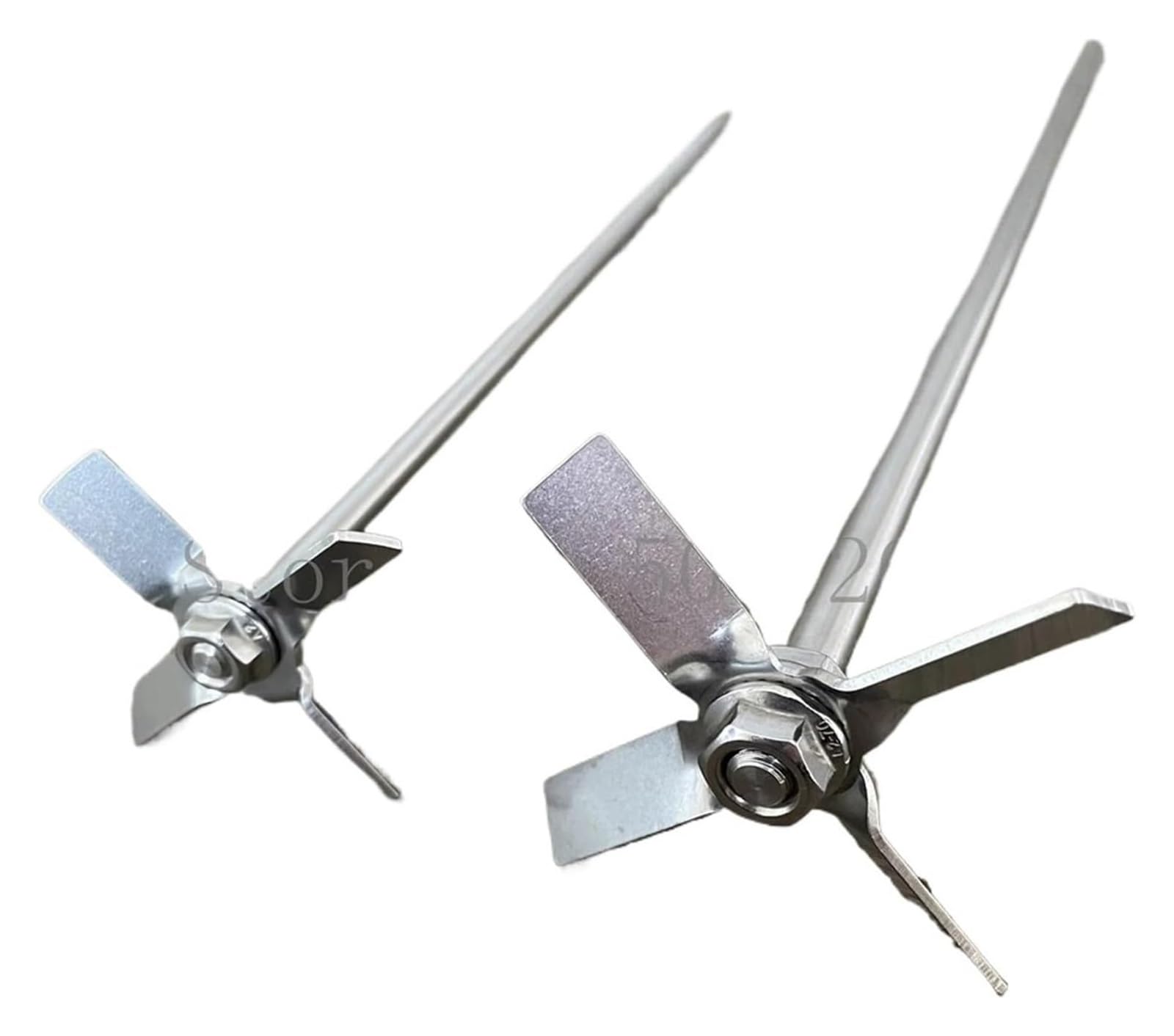 Rührstab, Labor 304 Edelstahl 4-Blatt Propellerrührstab 40-100mm mit Schrauben 1 Set(60mm blade with rod)