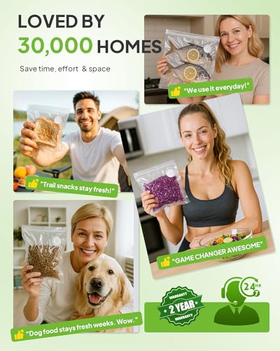 Image of Reusable Vacuum Sealer Bags 20-Pack (Small 8.27x8.66 in) - BPA-Free Double-Seal Leakproof | Compatible with TUITUITA & Major Sealers | Freezer /Microwave /Dishwasher Safe