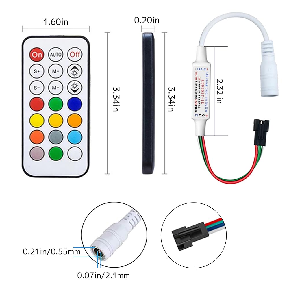 Mini DC5-24V 21 Keys 2811 Remote Control RF Controller for WS2811 WS2812B 2811 2812 LED Strip Light