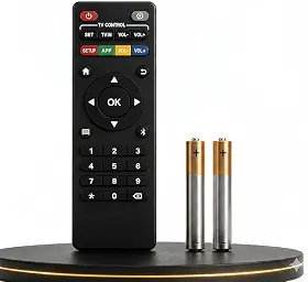 Controle Remoto Universal +2 Pilhas TV Smart Premium IR TV Box Android Ultra Versátil Botões de Atalho Longo Alcance Plug Play Preto