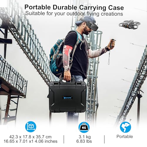 image for Lekufee Waterproof Hard Carrying Case for DJI Avata 2 Drone,Fly More C