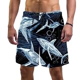 suojapuku Pantalones Cortos para Hombre Bañador para Hombre,Bañador de Secado rápido,Tiburón de Pescado de mar Submarino,Pantalones Cortos de Hombre con Forro de Malla